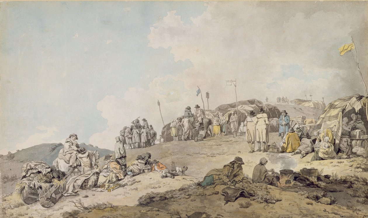 Donnybrook Fair, 1782 (penn, blekk og wc på papir) av Francis Wheatley