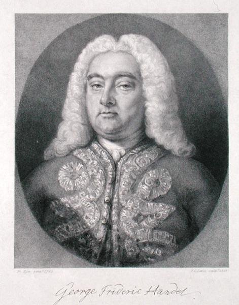 George Frederick Handel (1685-1759) gravert av Frederick Christian Lewis I (1779-1856) 1828 (gravering) av Francis (after) Kyte