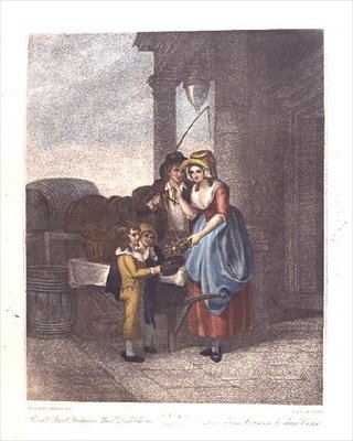 Round and Sound, Fivepence a Pound Duke Cherries, plate 8 fra "Cries of London" (trykk) av Francis (after) Wheatley