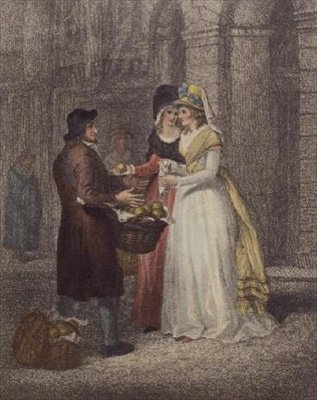 Sweet China Oranges, Sweet China, Plate 3 fra "Cries of London" (trykk) av Francis (after) Wheatley
