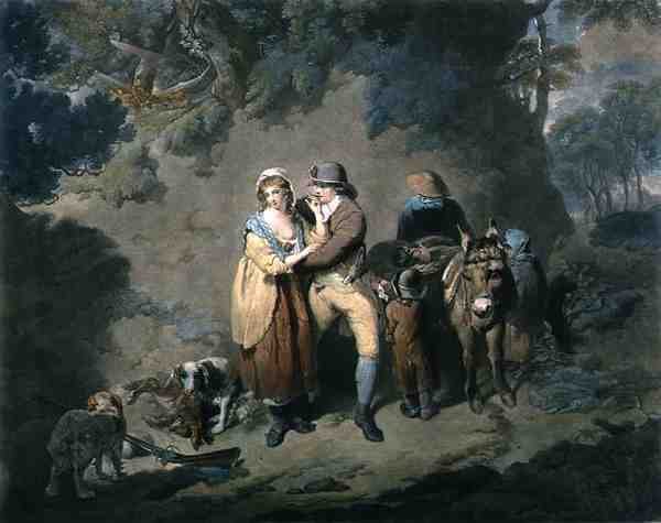 The Amorous Sportsman, gravert av Charles Hodges (1764-1837), pub. av J.R. Smith av Francis (after) Wheatley