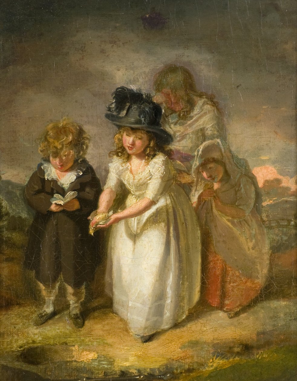Begravelse av en fugl av Francis (attr. to) Wheatley