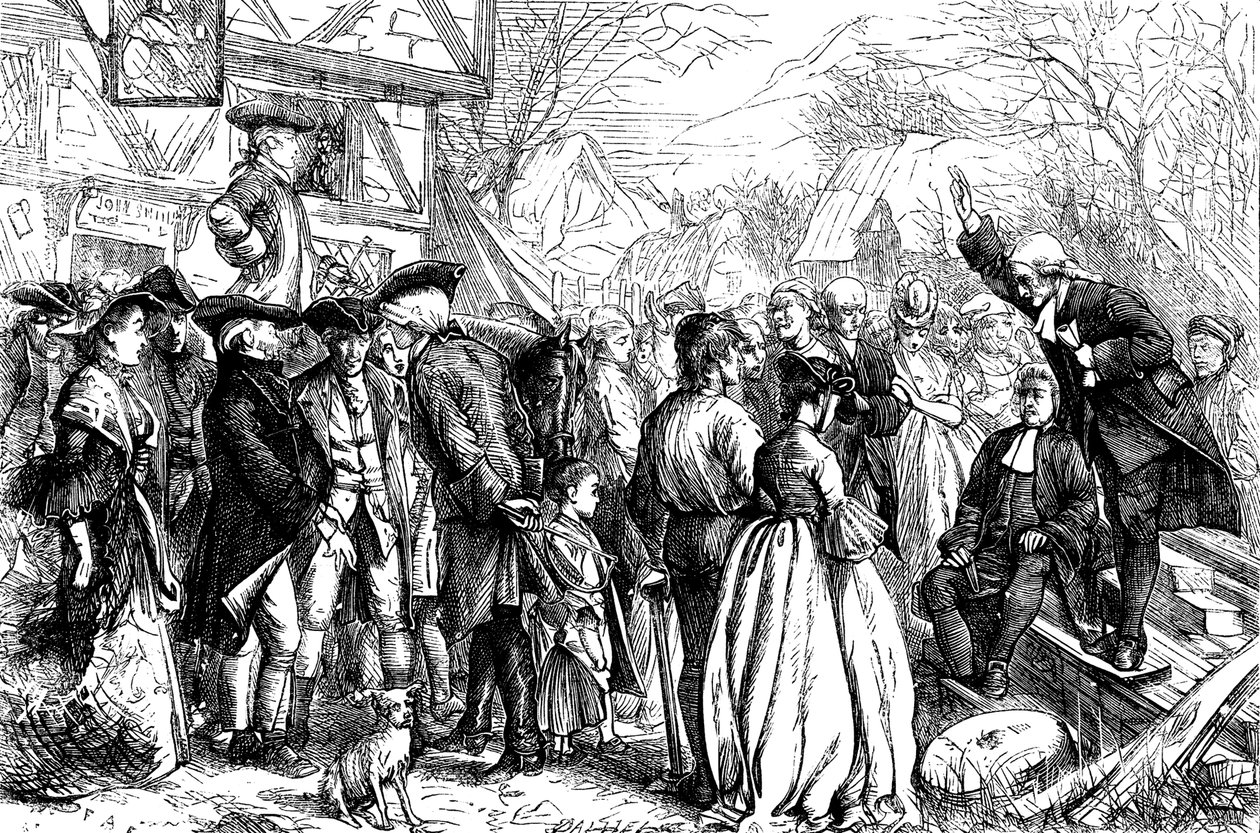 John og Charles Wesley forkynte i friluft i Bristol, 1739 1868 av Francis Arthur Fraser