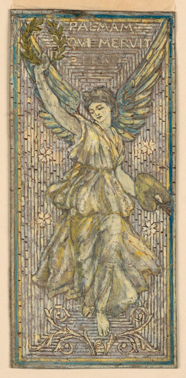 Design for mosaikk eller glassmalerier til ære for en maler ("Palmam Qui Meruit Ferat") av Francis Augustus Lathrop