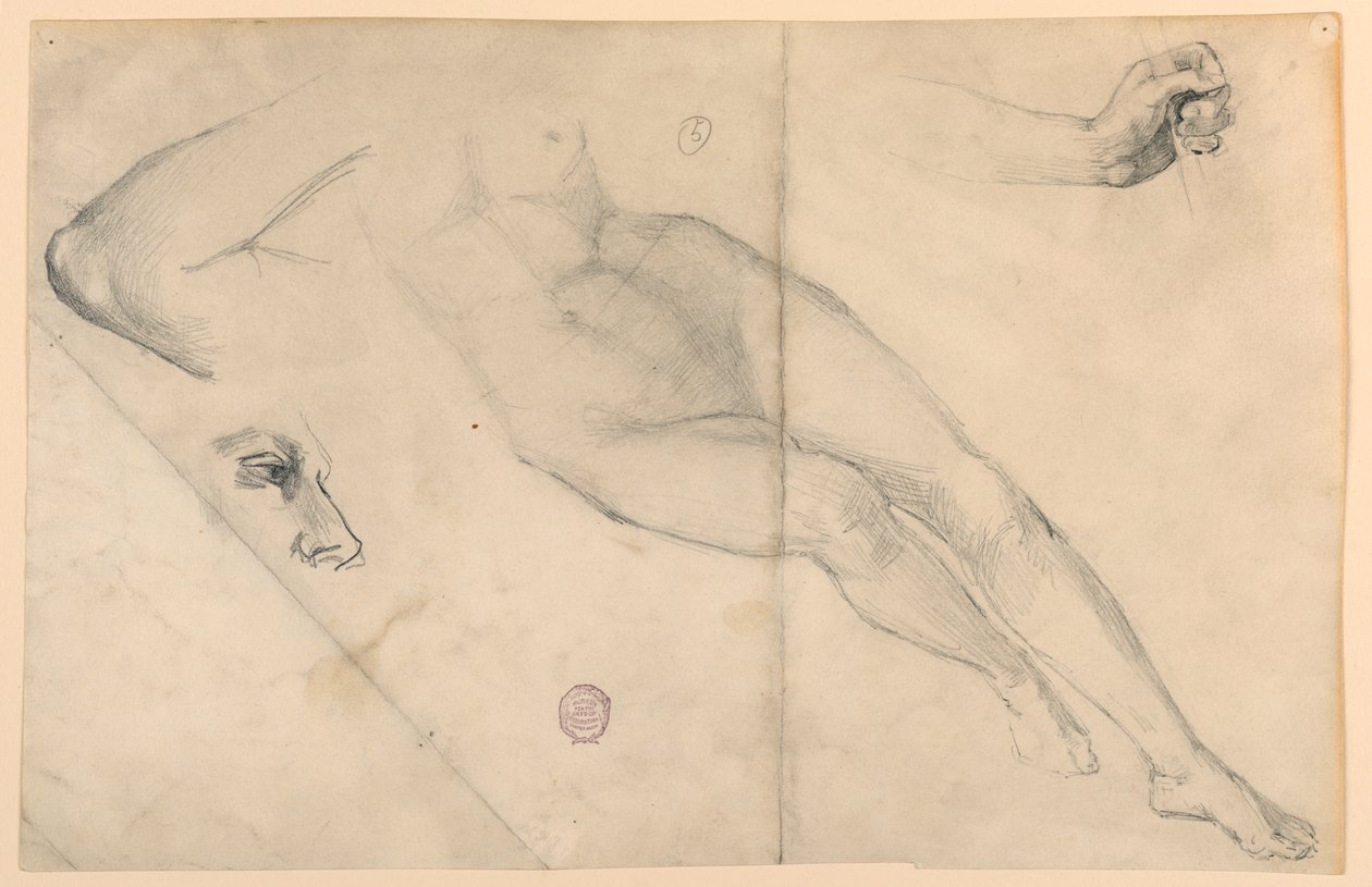 Nakenstudie av Francis Augustus Lathrop
