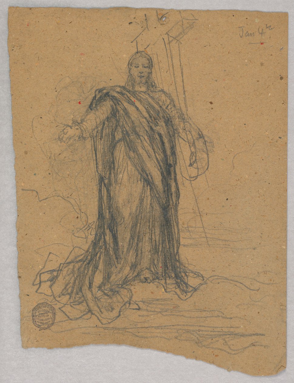 Skisse for Sentralfigur i Himmelfart av Francis Augustus Lathrop