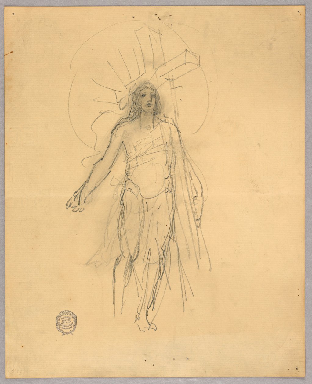 Skisse for Sentralfigur i Himmelfart av Francis Augustus Lathrop