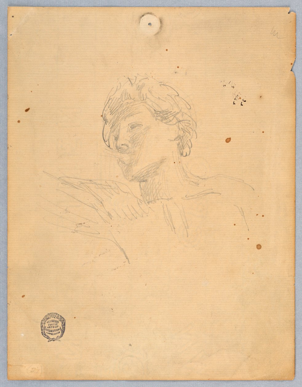 Skisse for hodet til en engel av Francis Augustus Lathrop