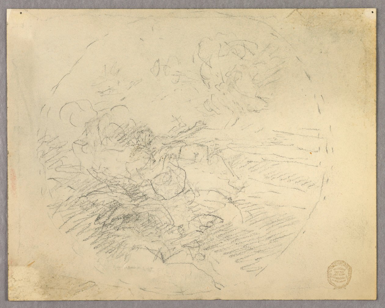 Skisse av figurer i en sirkel av Francis Augustus Lathrop