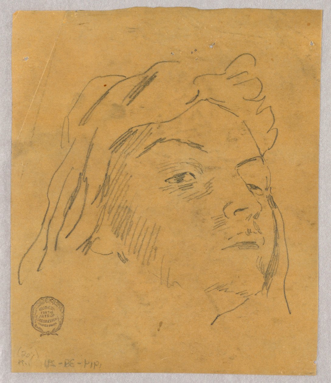Skisse av et hode av Francis Augustus Lathrop