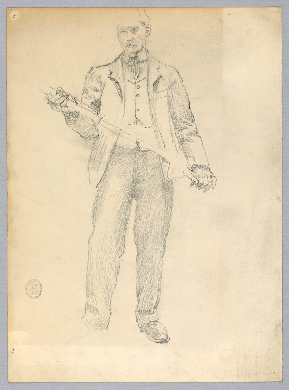 Skisse av en mann av Francis Augustus Lathrop