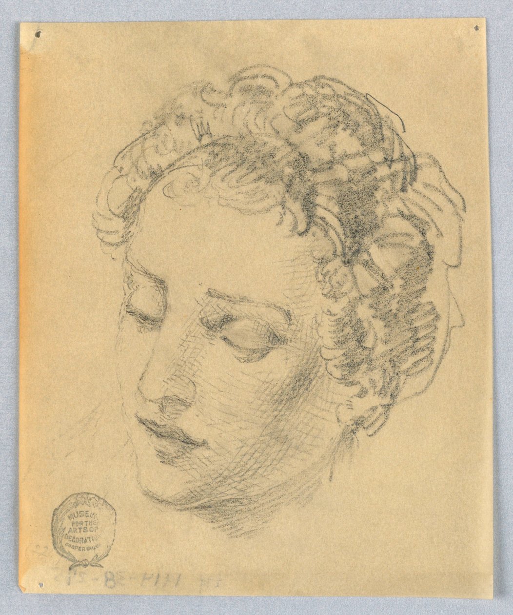 Skisse av et kvinnehode av Francis Augustus Lathrop