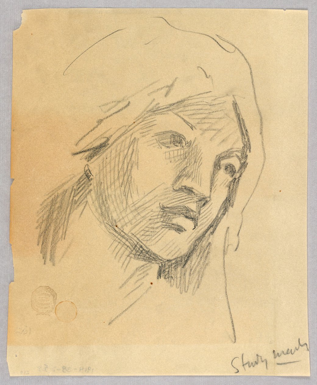 Skisse av et kvinnehode av Francis Augustus Lathrop