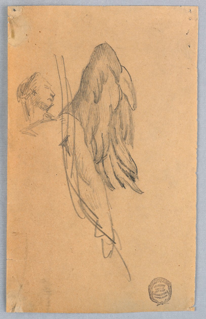 Skisse av en engel av Francis Augustus Lathrop