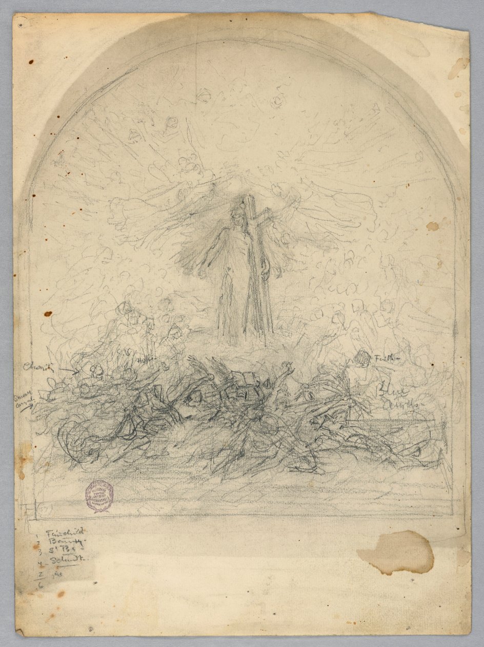 Skisse av himmelfarten av Francis Augustus Lathrop
