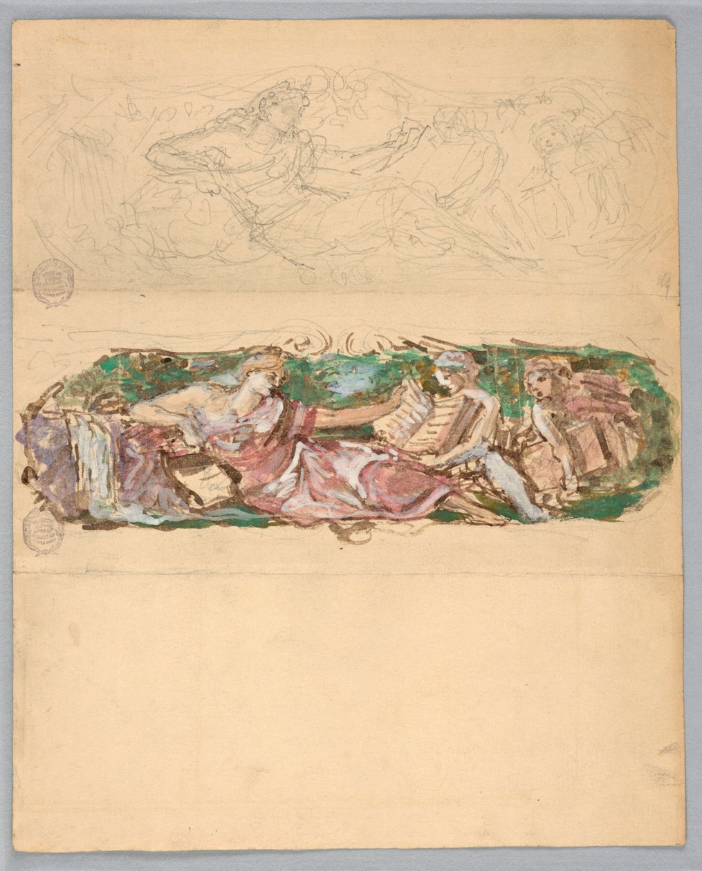 Studier for et veggpanel av Francis Augustus Lathrop