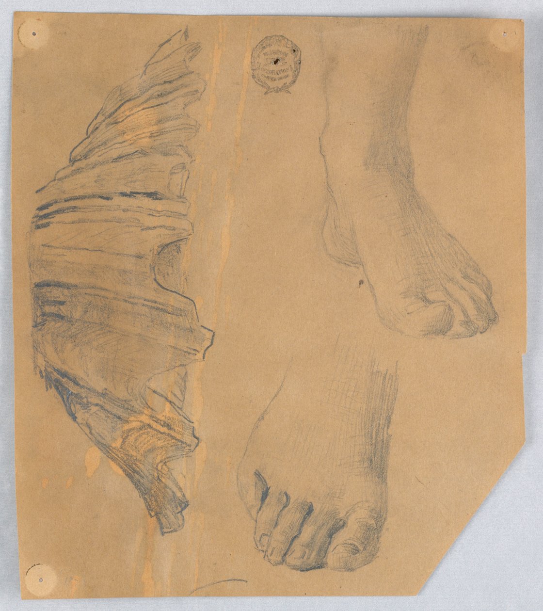 Studier av føtter og et riflet skall av Francis Augustus Lathrop