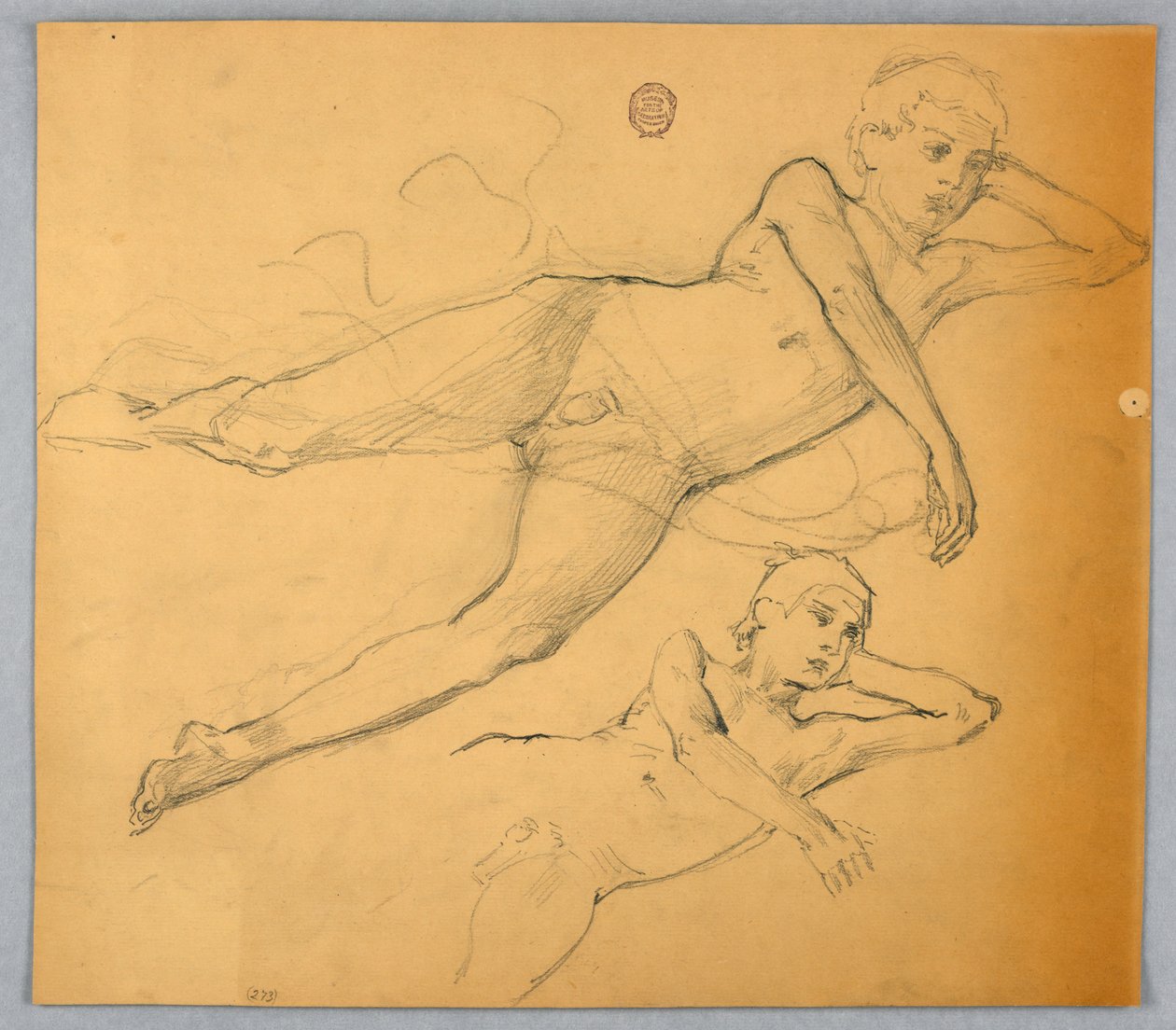 Studier av nakenfigur av Francis Augustus Lathrop