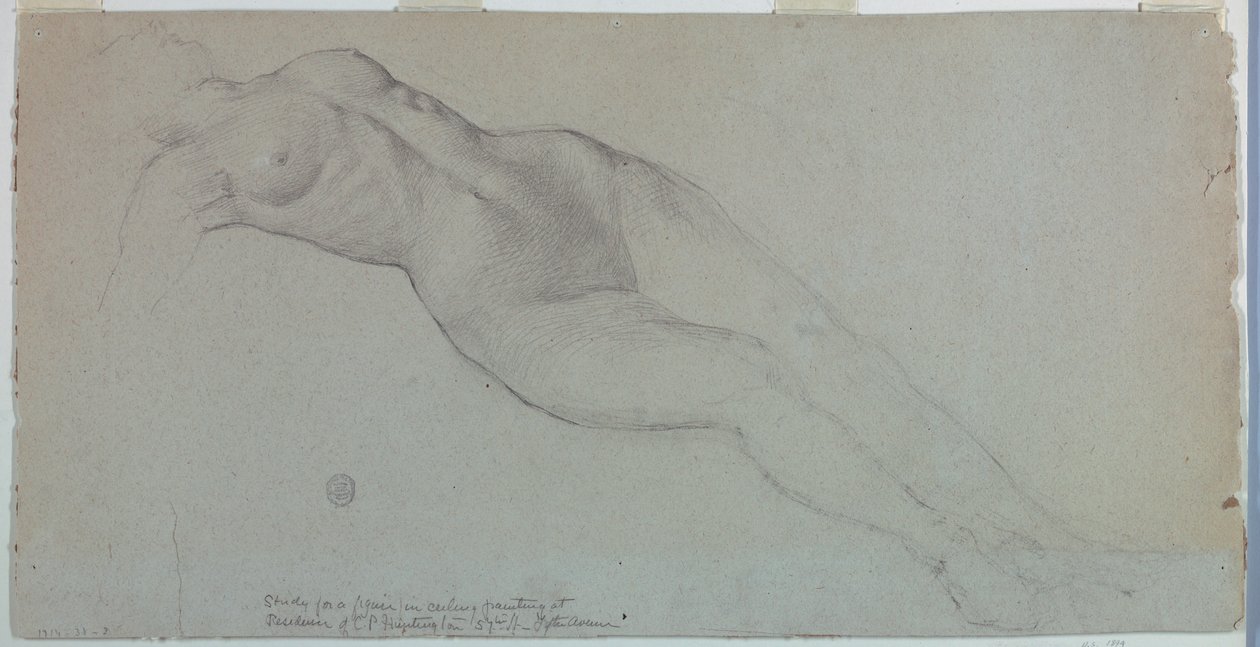 Studie for "Diana og hennes ledsagere blant konstellasjonene" av Francis Augustus Lathrop