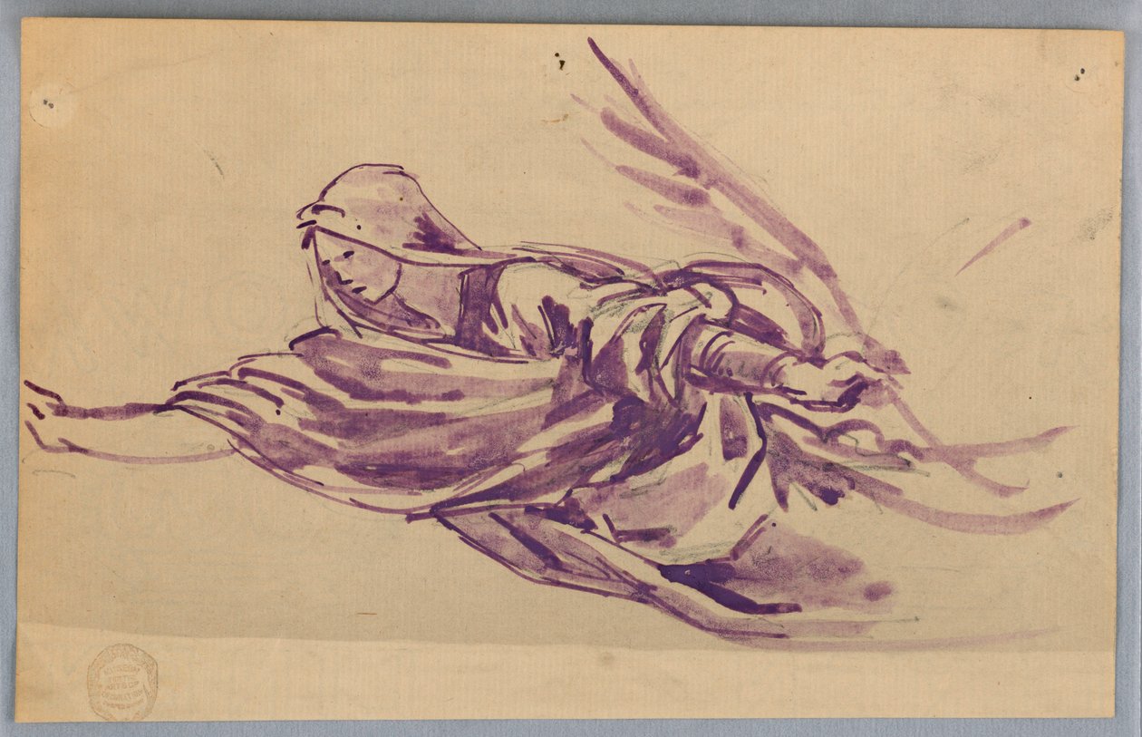 Studie av drapert figur med håndflate av Francis Augustus Lathrop