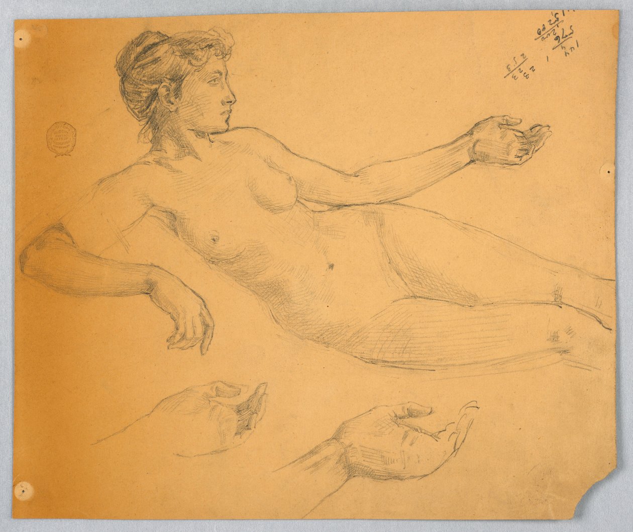 Studie av nakenfigur av Francis Augustus Lathrop