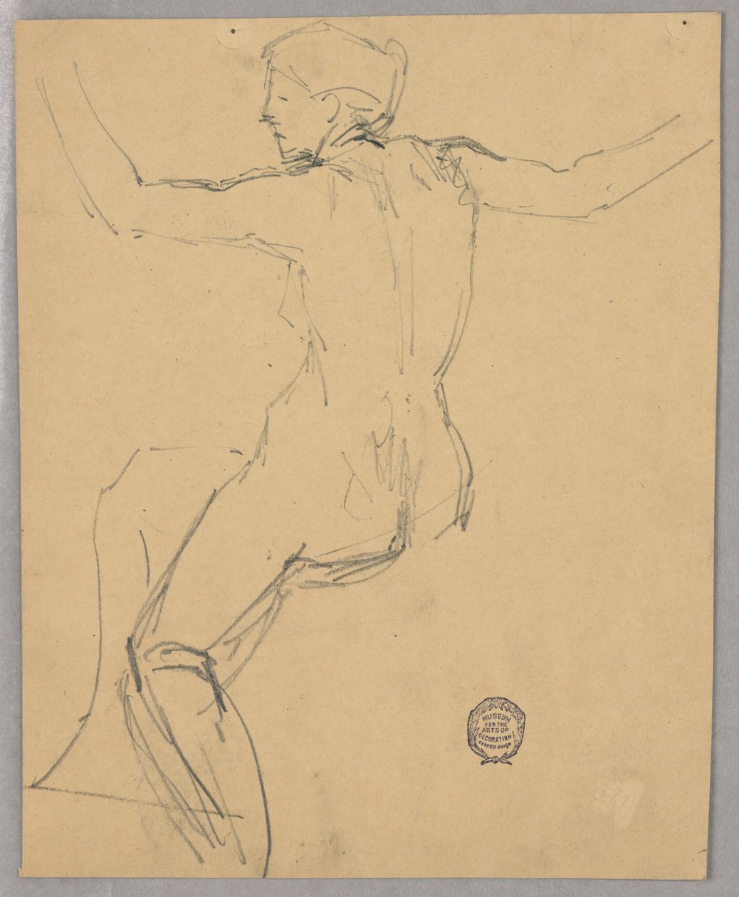 Studie av en naken figur av Francis Augustus Lathrop
