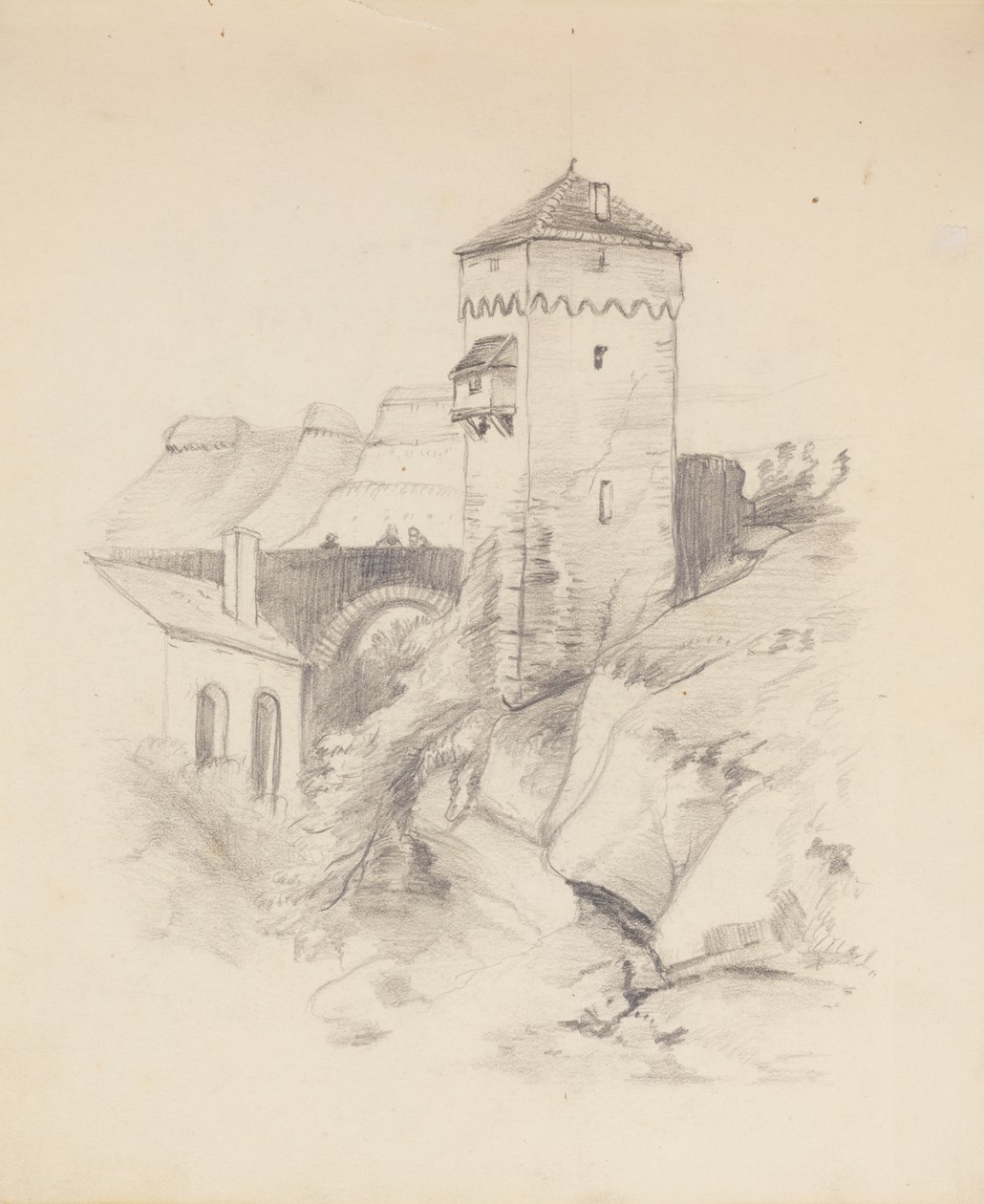 Tårn i en landsby av Francis Augustus Lathrop