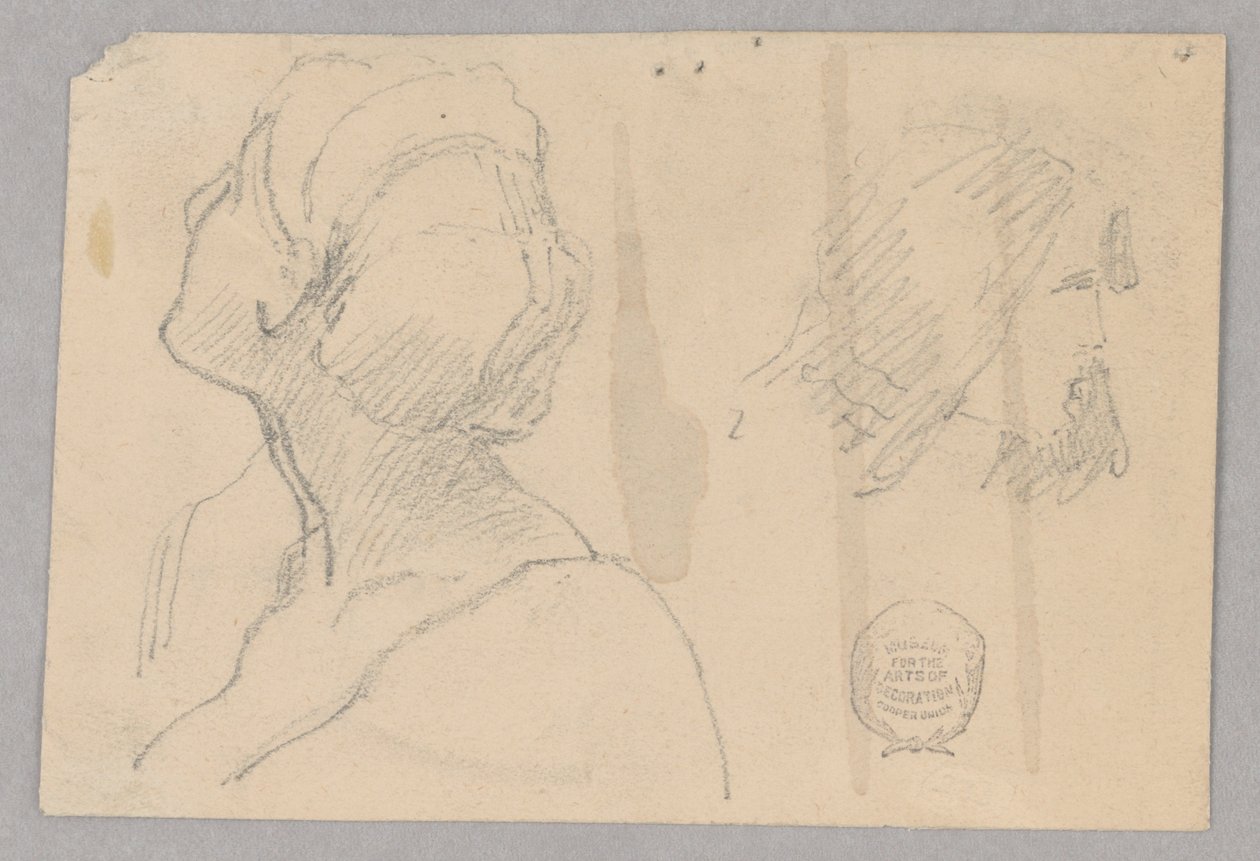 To skisser av et kvinnehode av Francis Augustus Lathrop