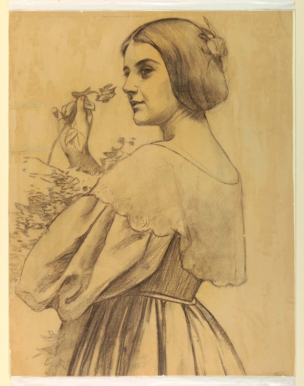 Kvinne med blomster av Francis Augustus Lathrop