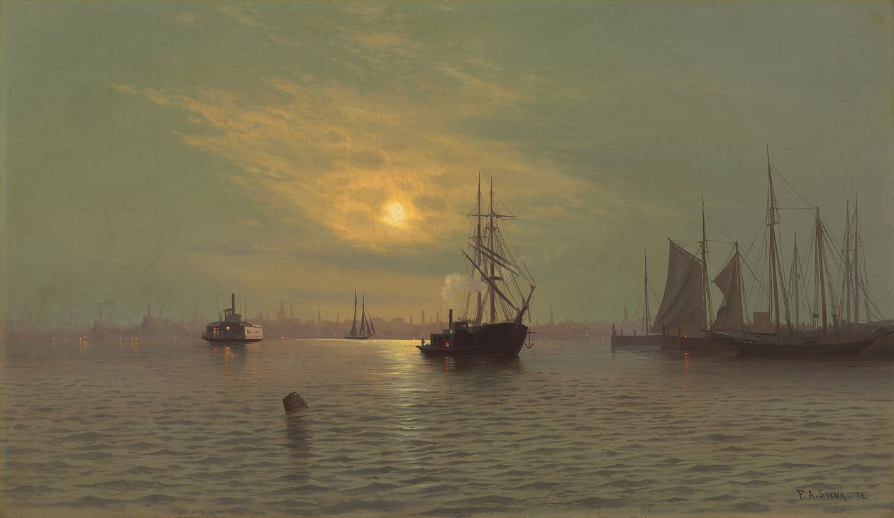 Hoboken ved midnatt, 1872 av Francis Augustus Silva