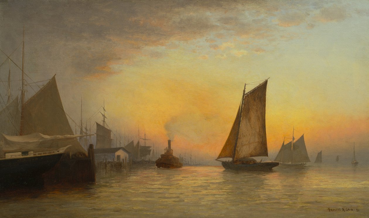 New York Harbor, N.Y., 1880 av Francis Augustus Silva