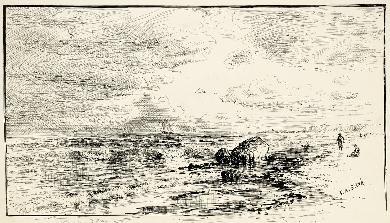 Stranden nær Point Judith, Rhode Island av Francis Augustus Silva