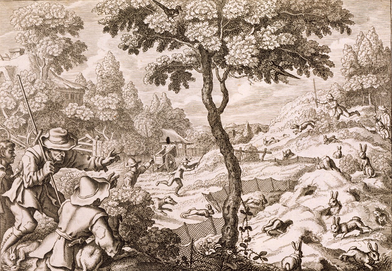 Cony Catching, gravert av Wenceslaus Hollar, 1671 av Francis Barlow