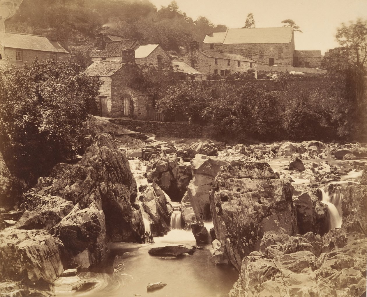 Ved Pont y pair, Bettws-y-Coed, Nord-Wales, 1856. av Francis Bedford