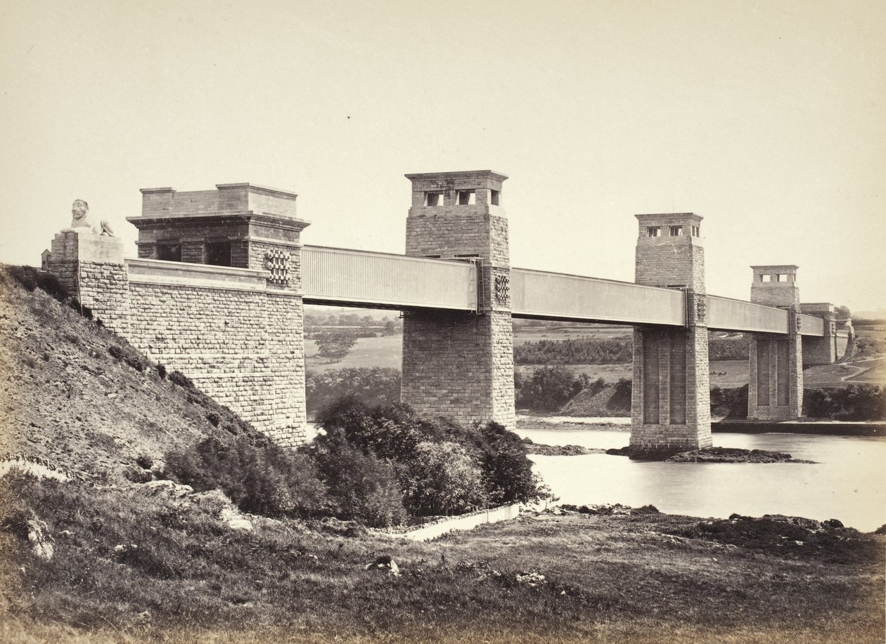 Bangor, Britannia-broen, fra Anglesey (258) av Francis Bedford