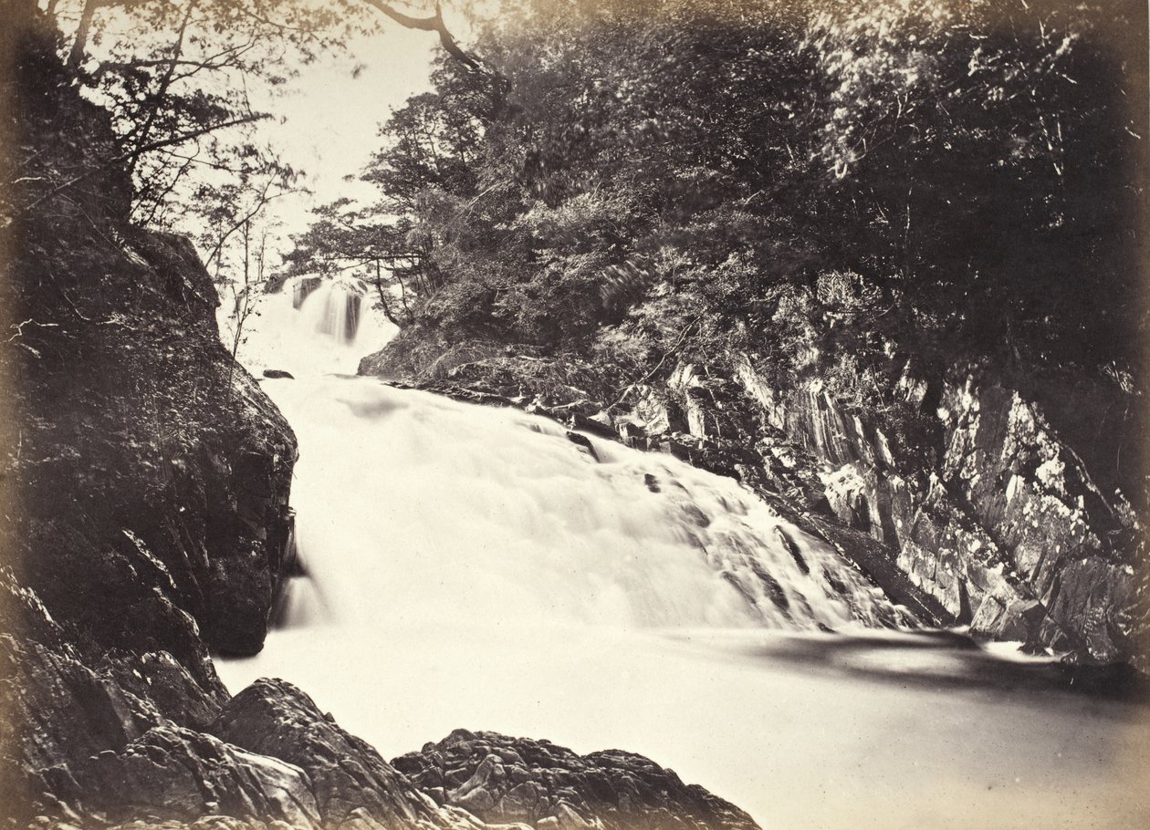 Bettws-y-Coed, Swallow Falls sett nedenfra (696) av Francis Bedford