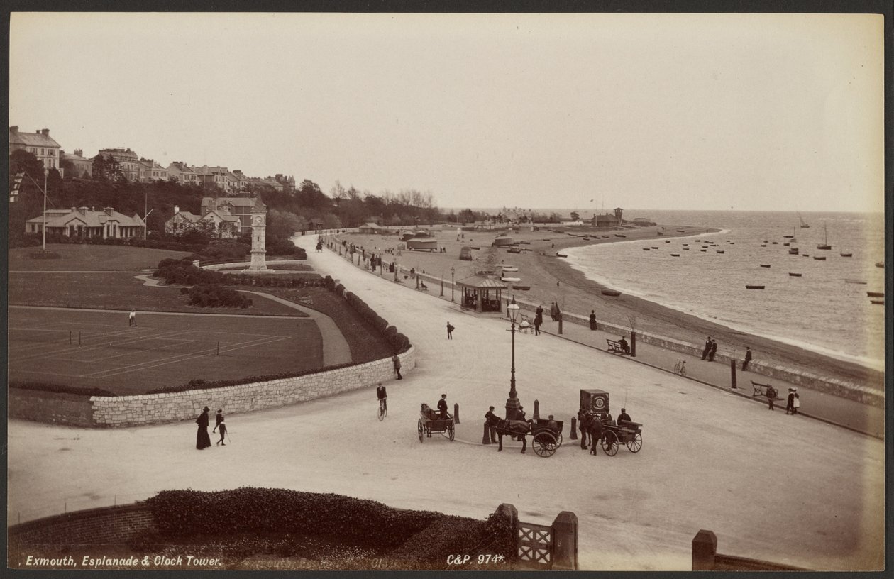 Exmouth, esplanaden og klokketårnet av Francis Bedford