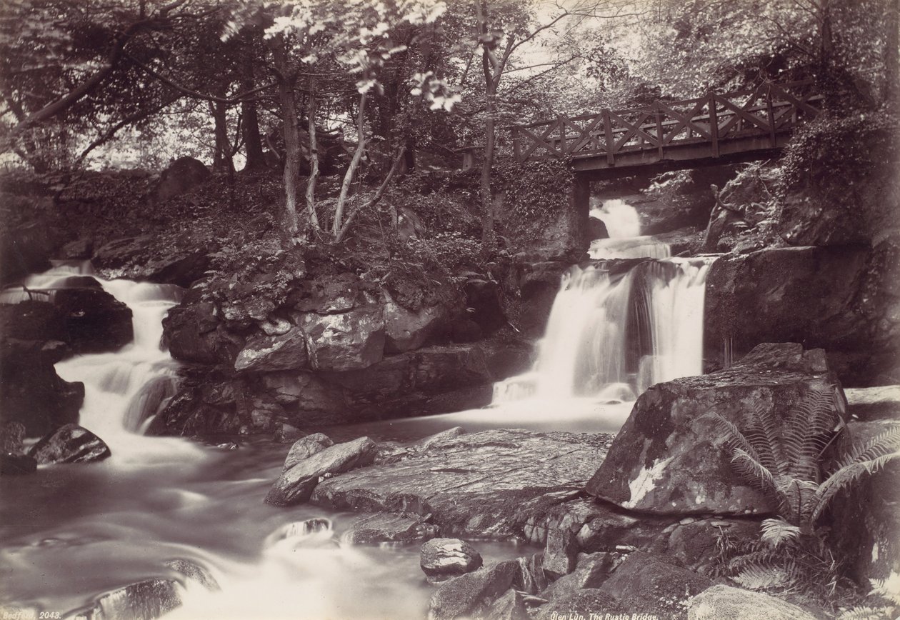 Glen Lun. Den rustikke broen, 1870-tallet. av Francis Bedford
