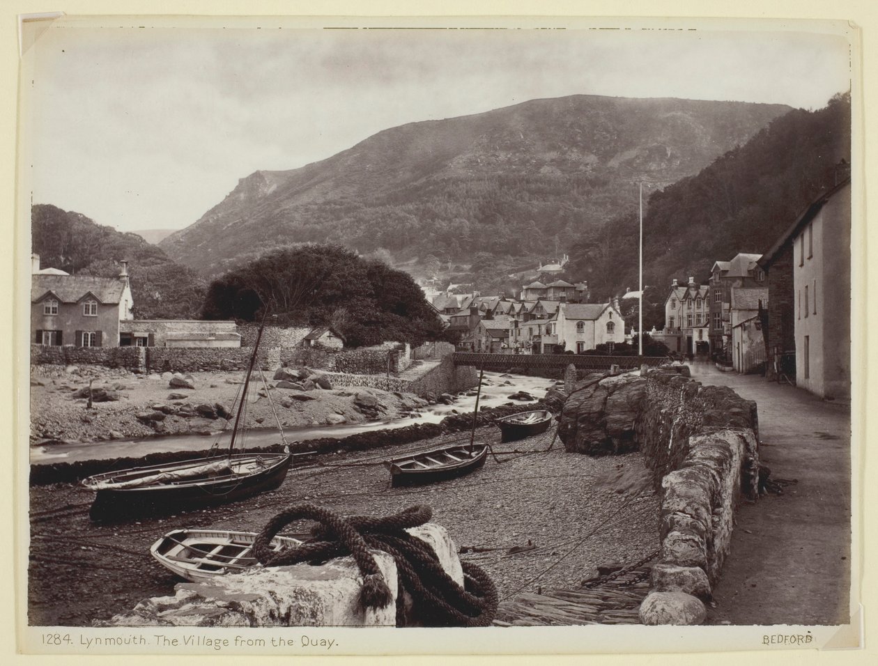 Lynmouth, landsbyen fra kaien av Francis Bedford