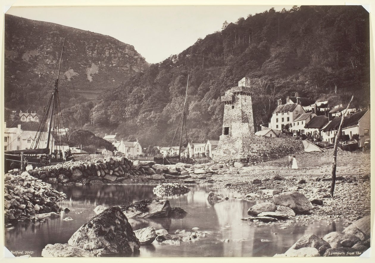 Lynmouth fra havet, 186094. av Francis Bedford