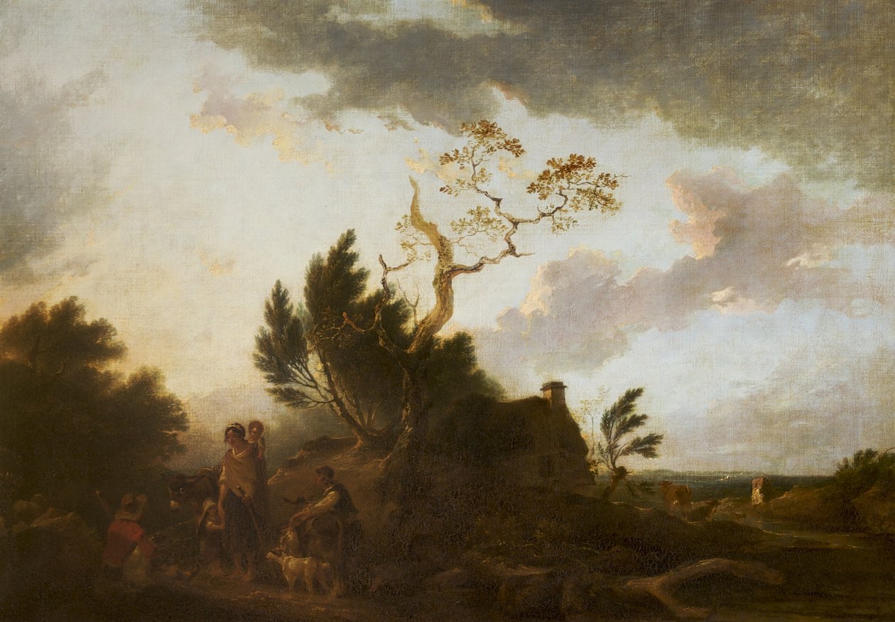 Et omfattende landskap med sigøynere av Francis Bourgeois