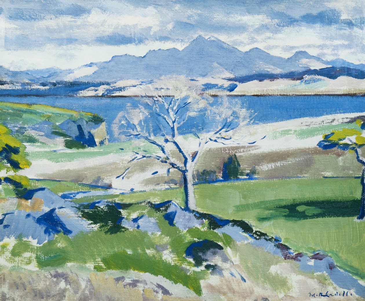 Ben Cruachan fra Achnacraig, Mull, ca. 1931 (olje på panel) av Francis Campbell Boileau Cadell