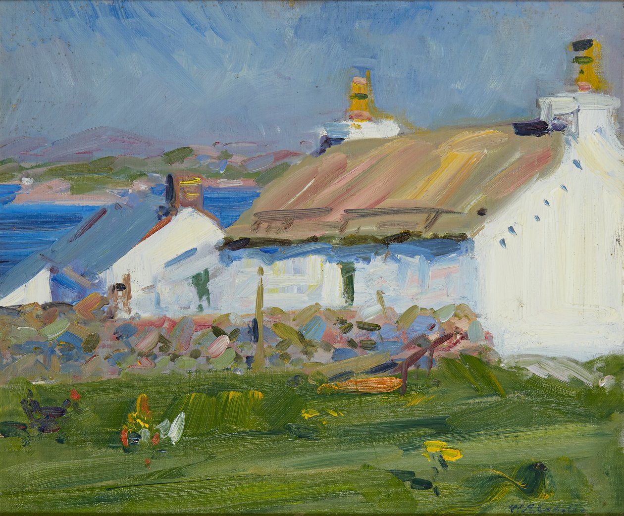 Crofts, Iona (olje om bord) av Francis Campbell Boileau Cadell