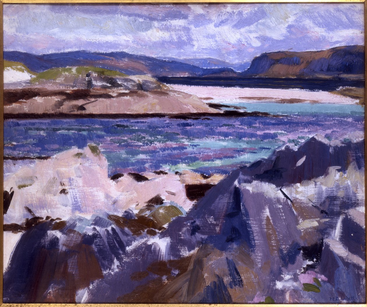 Eilean Annraidh fra nordenden, Iona, ser mot Mull (olje på lerret) av Francis Campbell Boileau Cadell