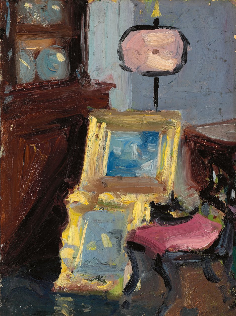 Interiør med stol av Francis Campbell Boileau Cadell