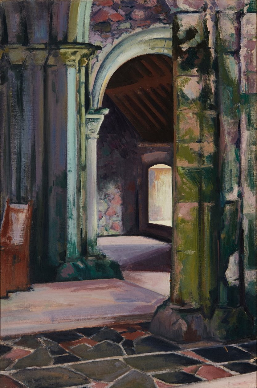 Iona Abbey, Interiør (olje på lerret) av Francis Campbell Boileau Cadell