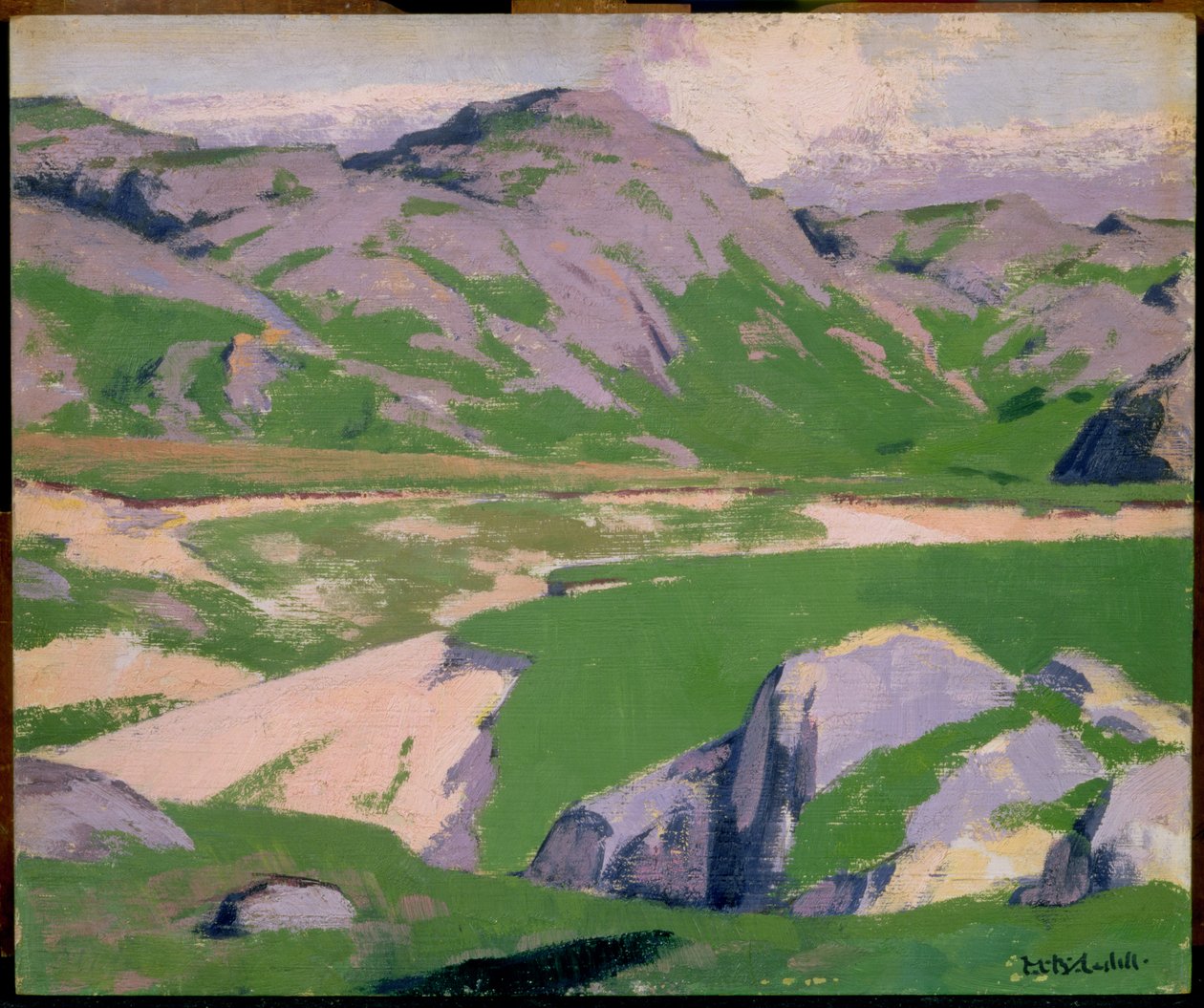 Lake and Mountains (se 145804 for bakside) av Francis Campbell Boileau Cadell