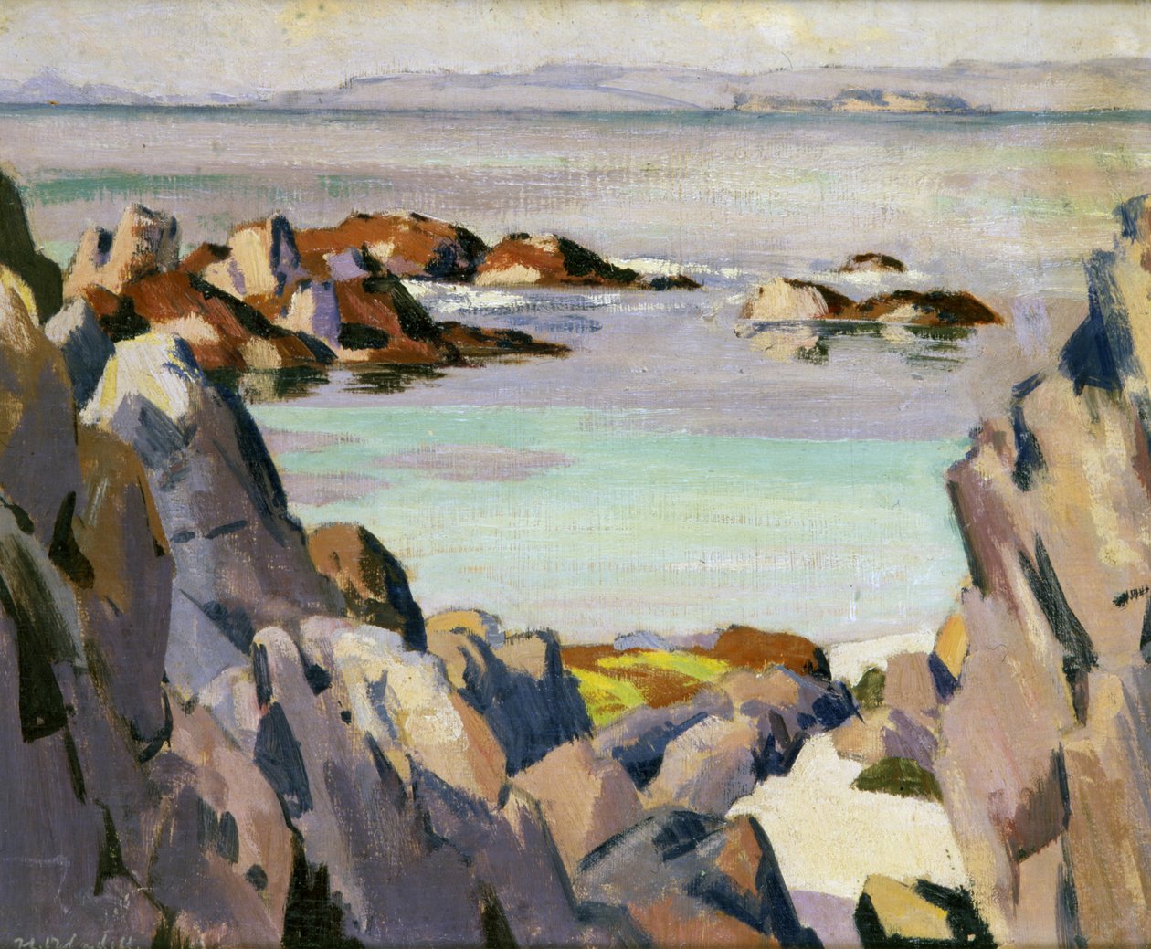 Staffa og Rhum fra Iona (olje på lerret) av Francis Campbell Boileau Cadell