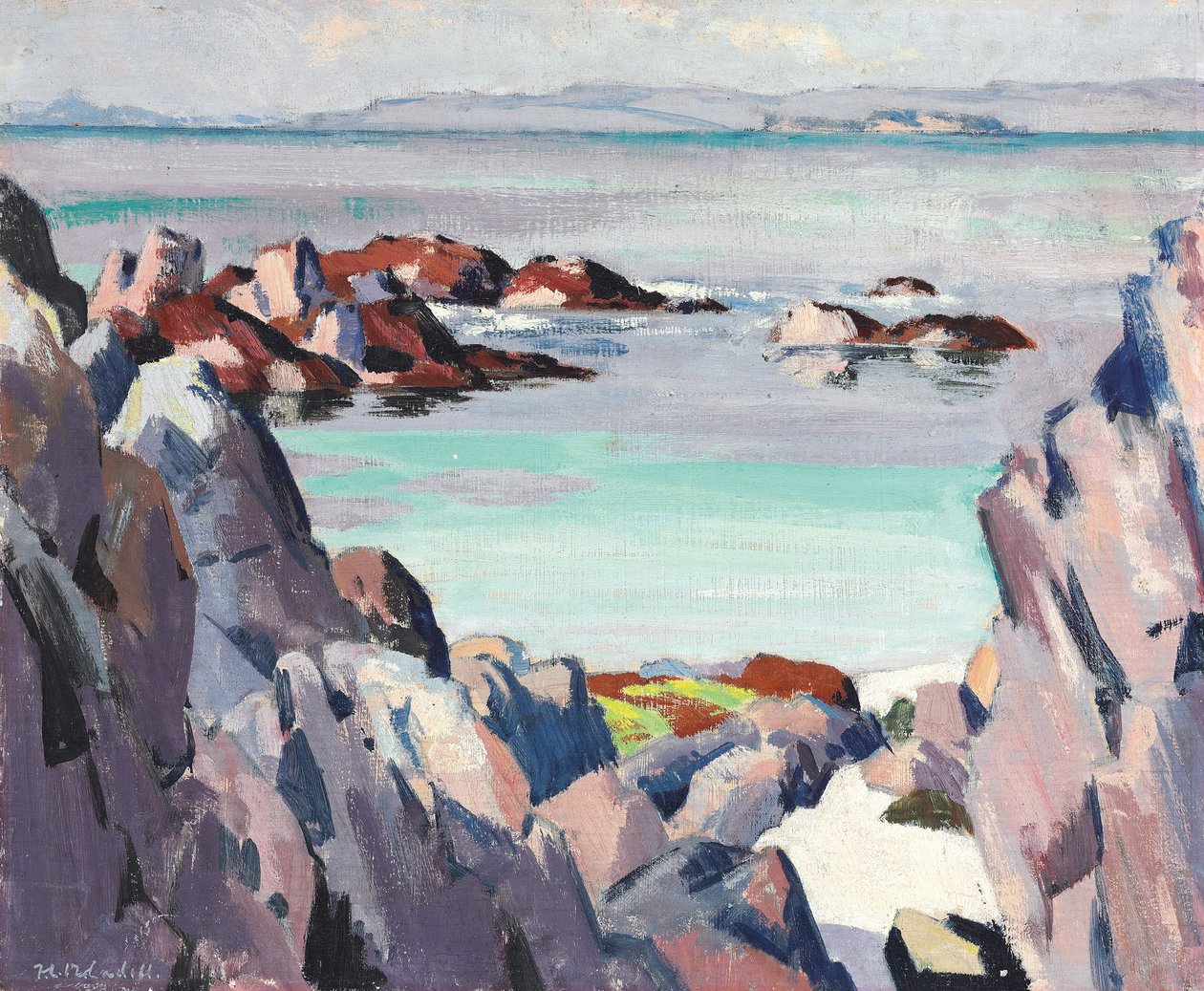 Staffa og Rhum fra Iona av Francis Campbell Boileau Cadell