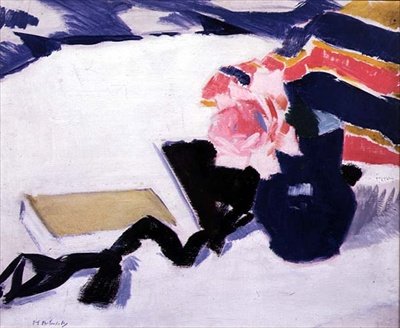 The Rose and the Black Ribbon (olje på panel) av Francis Campbell Boileau Cadell